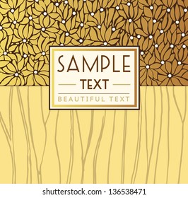 background; brown, white; gold; frame; card