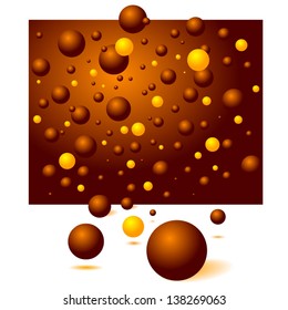 background brown yellow bubbles sphere