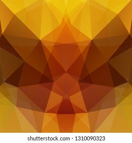 Background of brown, yellow, orange geometric shapes. Brown mosaic pattern. Vector EPS 10. Vector illustration