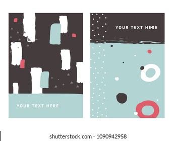 Background with Brush Painting geometric, creative pattern. Hand Drawn textures. Trendy Graphic Design for banner, poster, card, cover, invitation, placard, brochure, flyer. Vector Fashion Background.