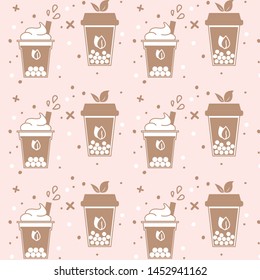 Background bubble milk tea with pink color.