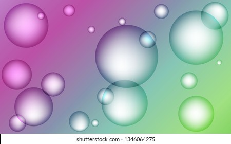 Background with bubbles. Design for your header page, ad, poster, banner. Pastel Gradient Color Vector illustration