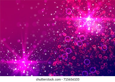 Background Bubbles with Glow on Colored texture. Abstract illustration of New Year or Other Holiday Designs