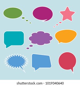 Background bubbles for speech. Blank empty white bubbles for speech. Modern, simple vector illustration.