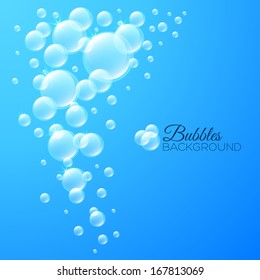 Background with bubbles under water 