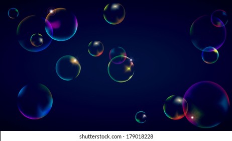Background with bubbles. Vector illustration.