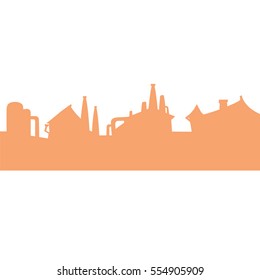 Background buildig for game interface, silhouette