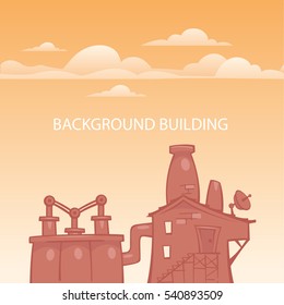 Background building for game interface, silhouette