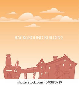 Background building for game interface, silhouette