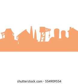 Background building for game interface, silhouette