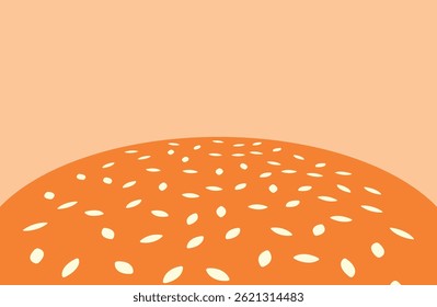 Background bun with sesame seed