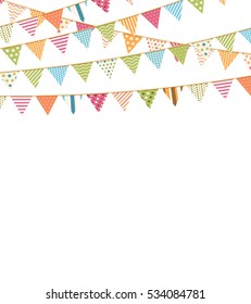 Background with bunting flags and place for your text, vector eps10 illustration