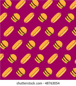 Background from burger and hotdog