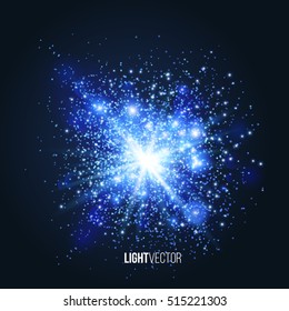 Background burst with sparkles and glitter , glow light effect. Vector illustration.