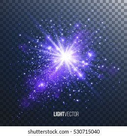 Background burst with sparkles and glitter , glow light effect. Vector illustration.