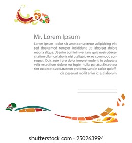 Background for business documents; booklet; salamander; lizard; mosaic color.