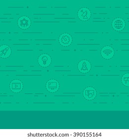 Background with business icons.