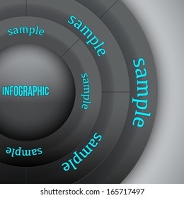 Background Business Infographics black color circle origami style. Vector illustration. Workflow layout, banner, diagram, number options, web design.