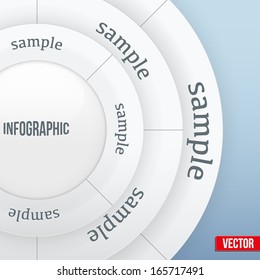 Background Business Infographics white color circle origami style. Vector illustration. Workflow layout, banner, diagram, number options, web design.