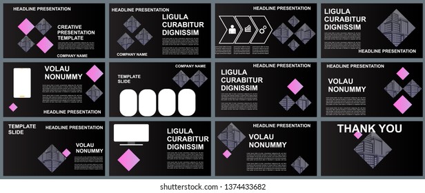 Background Business Presentation Templates. Design Vector Infographic Elements For Presentation Slides, Annual Report, Business Marketing, Brochure, Flyers, Web Design And Banner, Presentation.