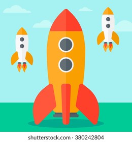 Background of business start-up rockets.