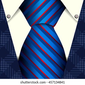 Background businessman with a blue silk tie and suitcase