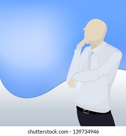 Background businessman thinking concept