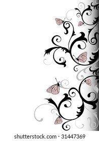 background with butterflies
