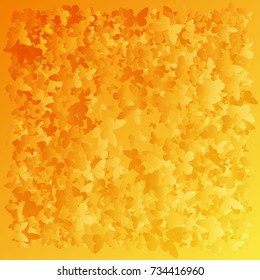 Background of butterflies. Abstract vector pattern of butterflies. yellow, Red