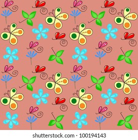Background butterflies and flowers