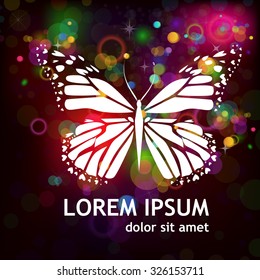 Background with butterflies glow. Vector