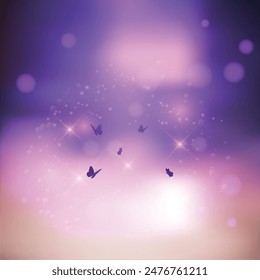 fondo con mariposas y corazones