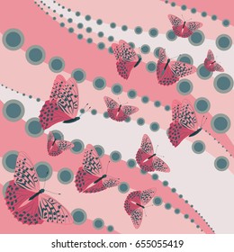 Background with butterflies and pattern