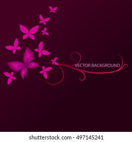 background with butterflies, vector