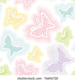 Background with butterflies in watercolor technique