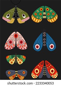 Hintergrund mit Schmetterling auf Schwarz