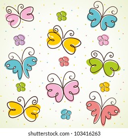 Background with butterfly. Vector illustration.
