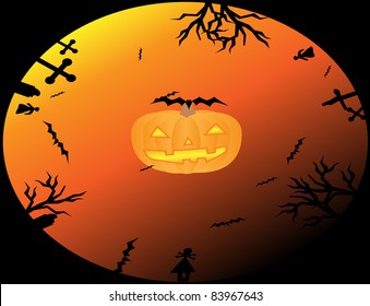 Background by a holiday halloween with a pumpkin