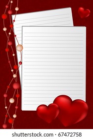 Background by the Valentine's day with red hearts