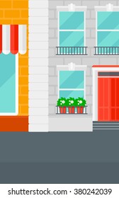 Background of cafe facade.