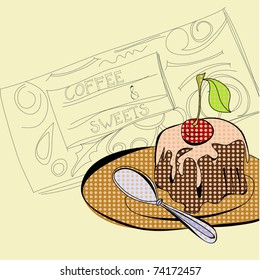 Background with cake