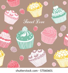 background with cakes