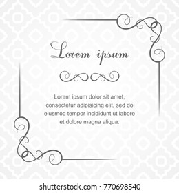 Background with calligraphic decorative elements.