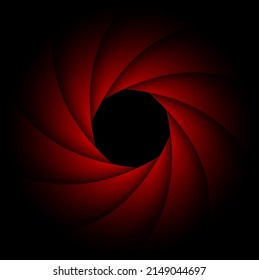 Background with camera lens shutter, elegant black and red abstract technology design. vector illustration.
