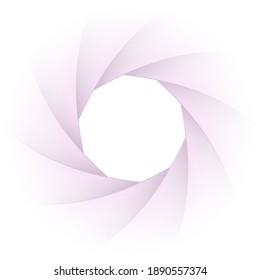 Background with camera lens shutter, white grey soft abstract design, vector illustration.