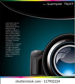 Background with the camera and place for text