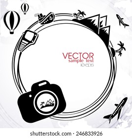background with the camera traveling and vacation concept elements