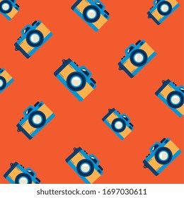 background of cameras photographic devices vector illustration design