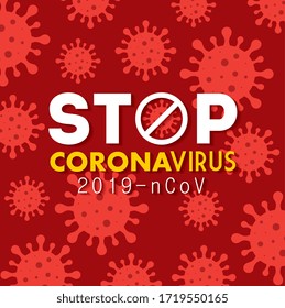 background of campaign of stop 2019 ncov with particles vector illustration design