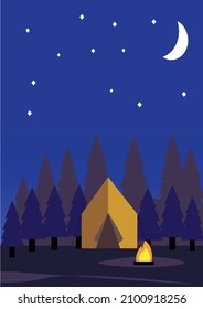background camping in the mountain